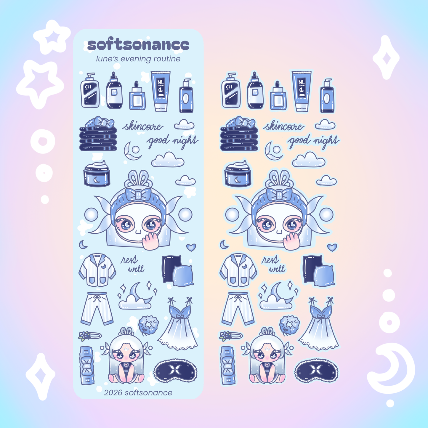 lune's evening routine stickersheet - h:its