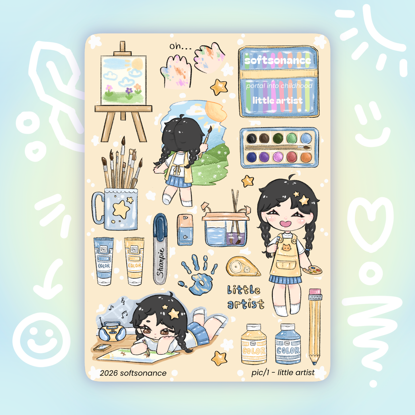 little artist stickersheet - pic/pt1