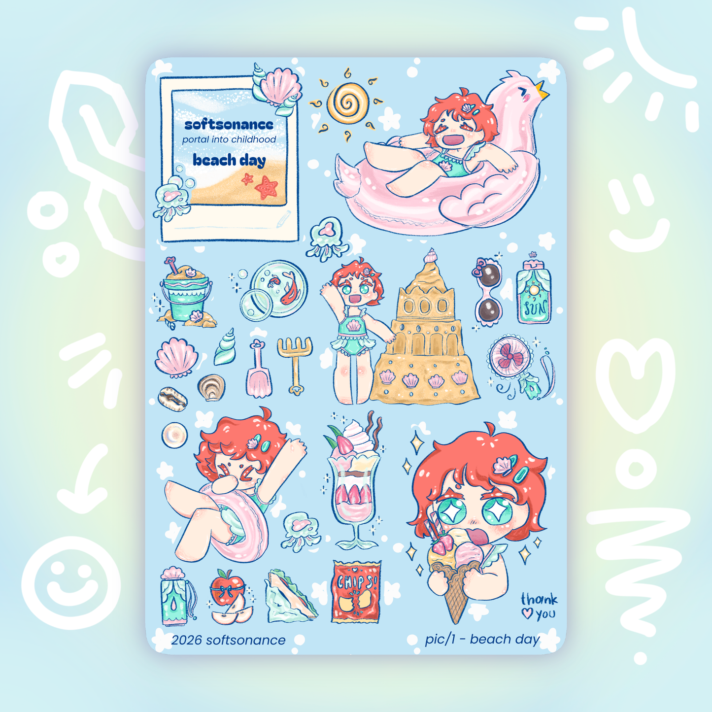 beach day stickersheet - pic/pt1