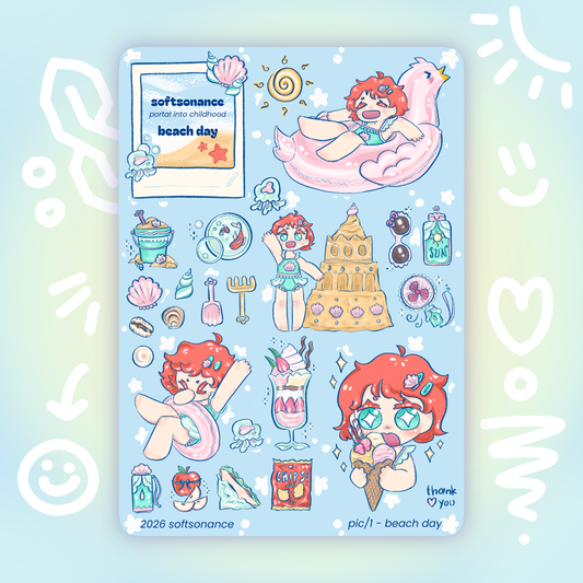 beach day stickersheet - pic/pt1