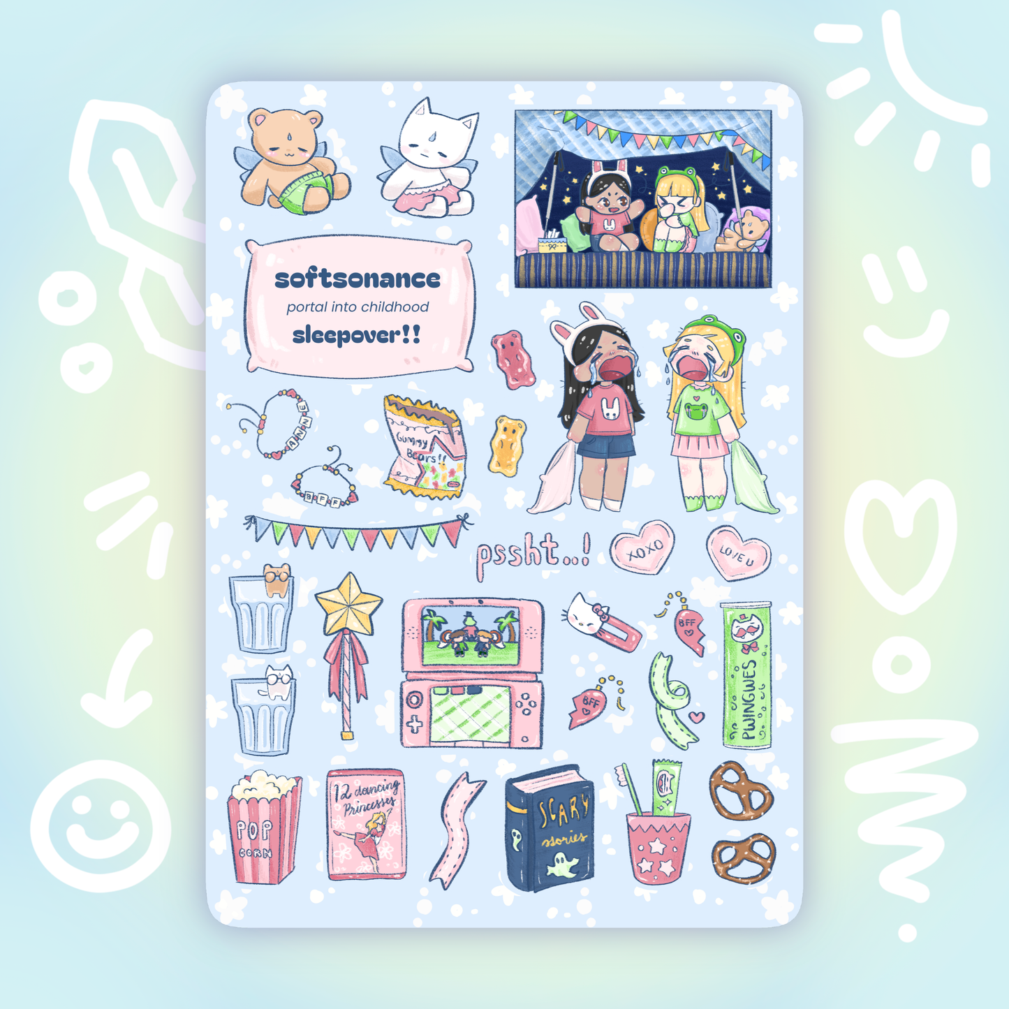 sleepover!! stickersheet - pic/pt1