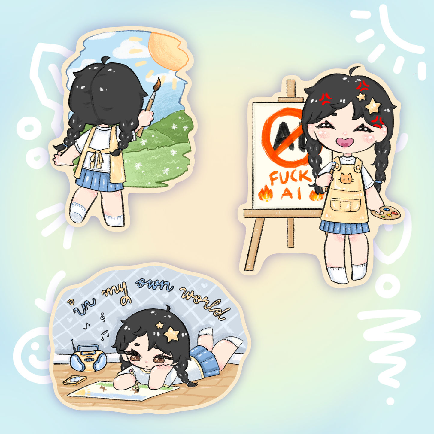 little artist holo stickers - pic/pt1