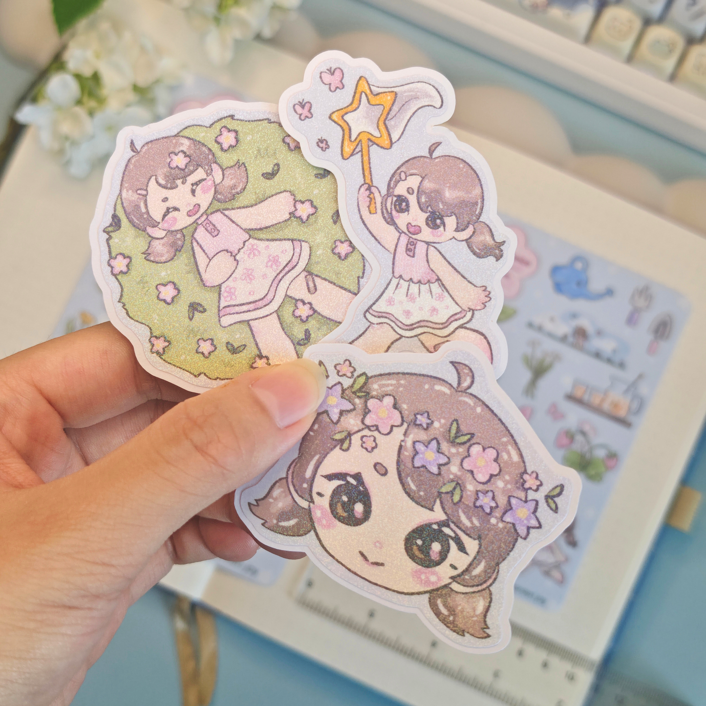 garden joy holo stickers - pic/pt1