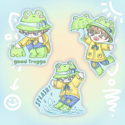 froggy puddles holo sticker -pic/pt1