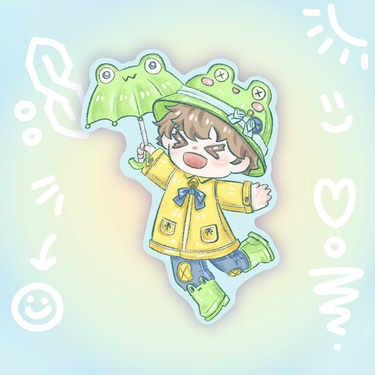 froggy puddles holo sticker -pic/pt1
