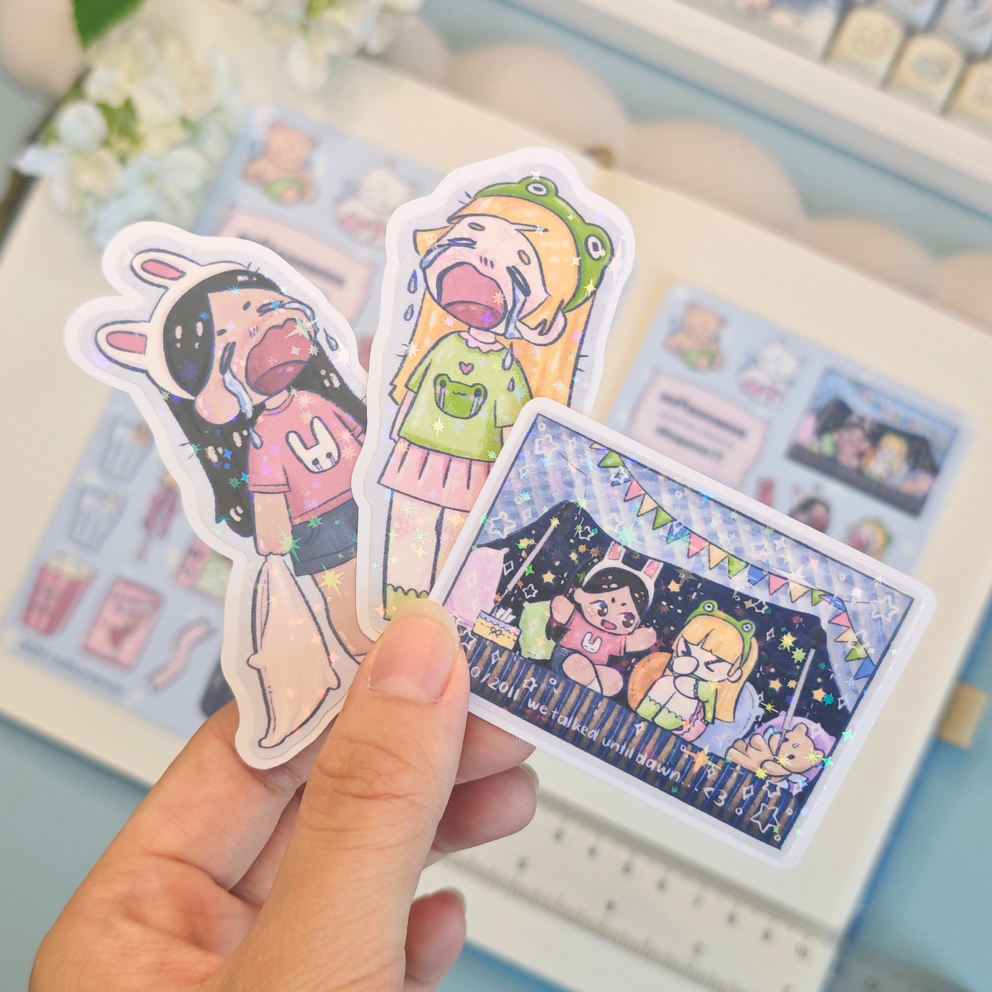 sleepover!! holo stickers - pic/pt1