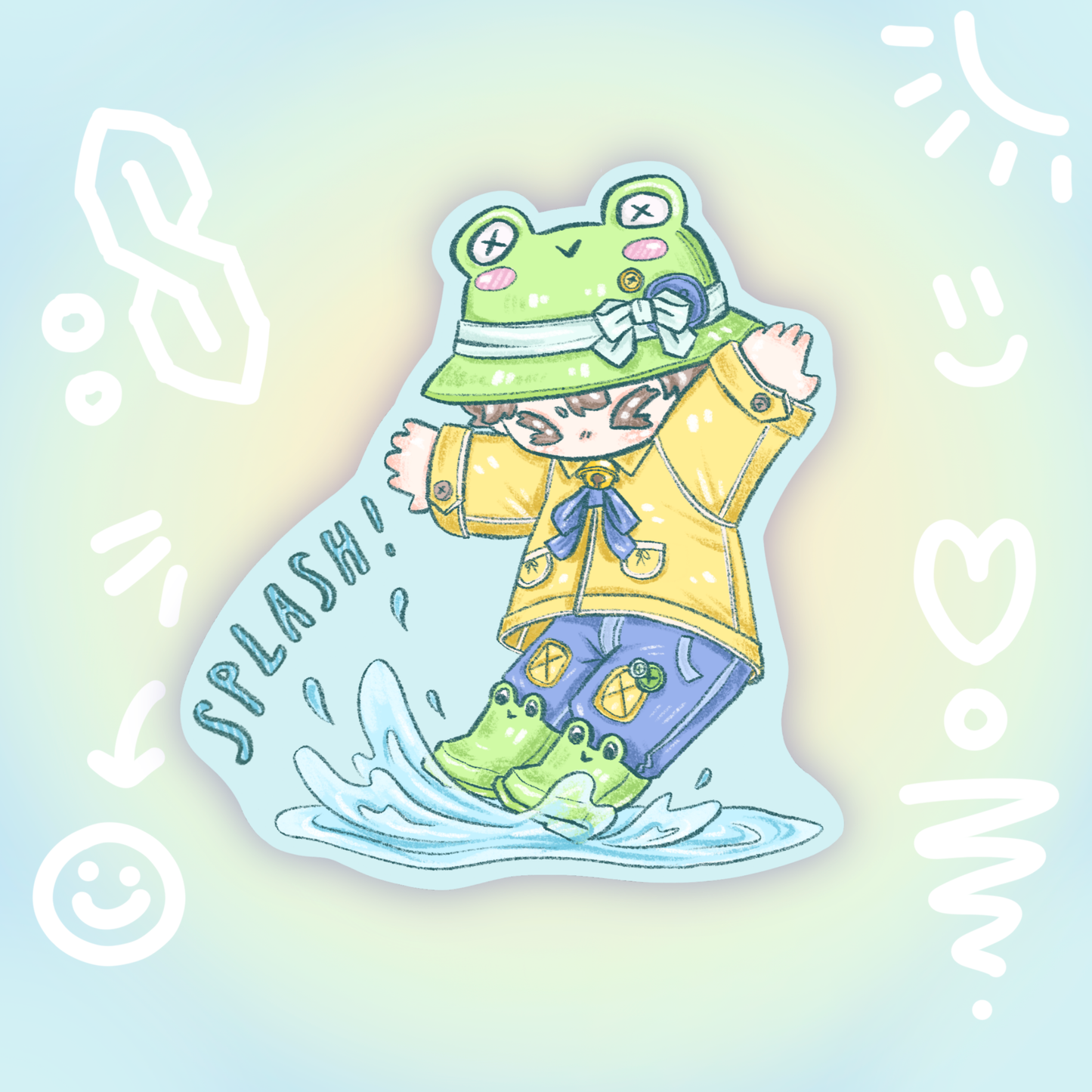 froggy puddles holo sticker -pic/pt1