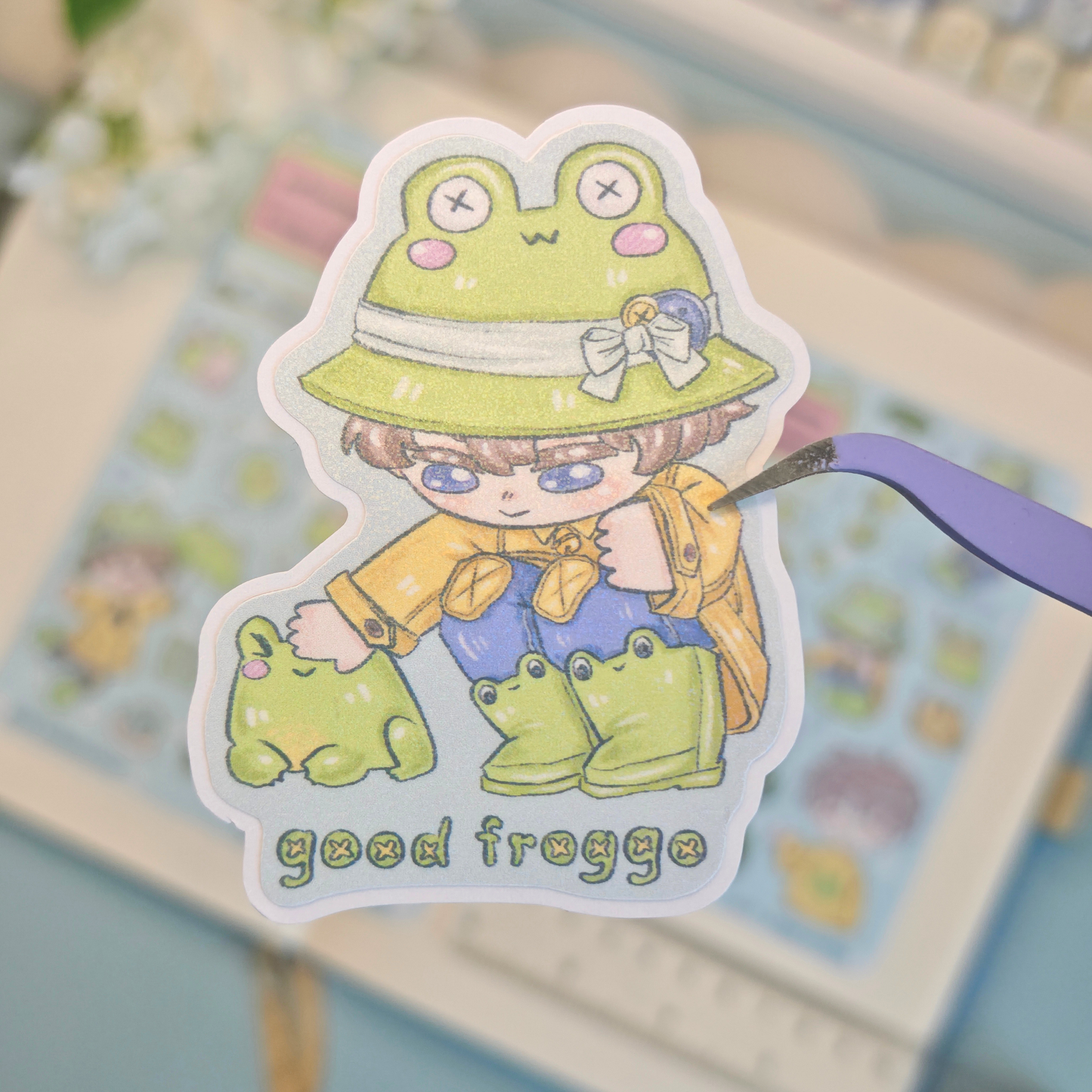 froggy puddles holo sticker -pic/pt1