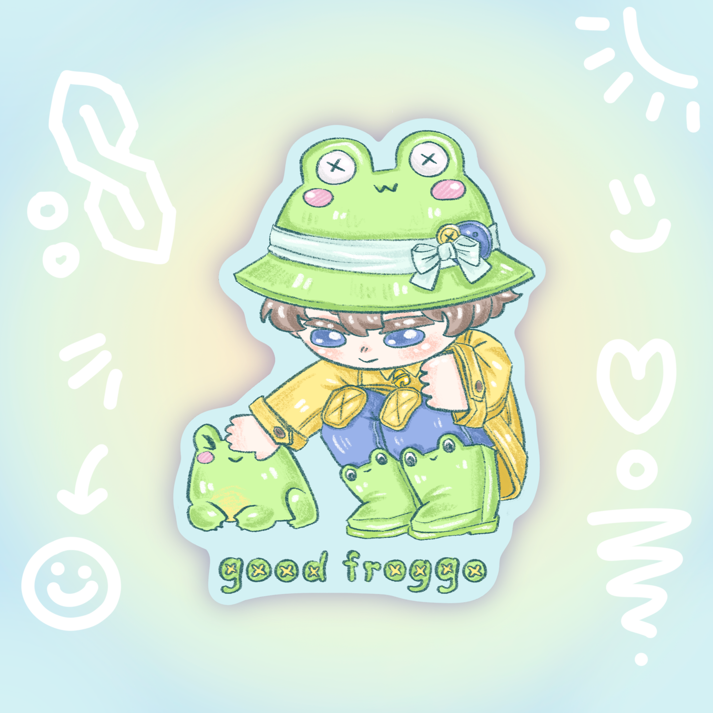 froggy puddles holo sticker -pic/pt1