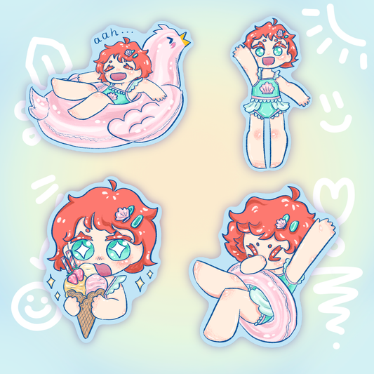 beach day holo stickers - pic/pt1