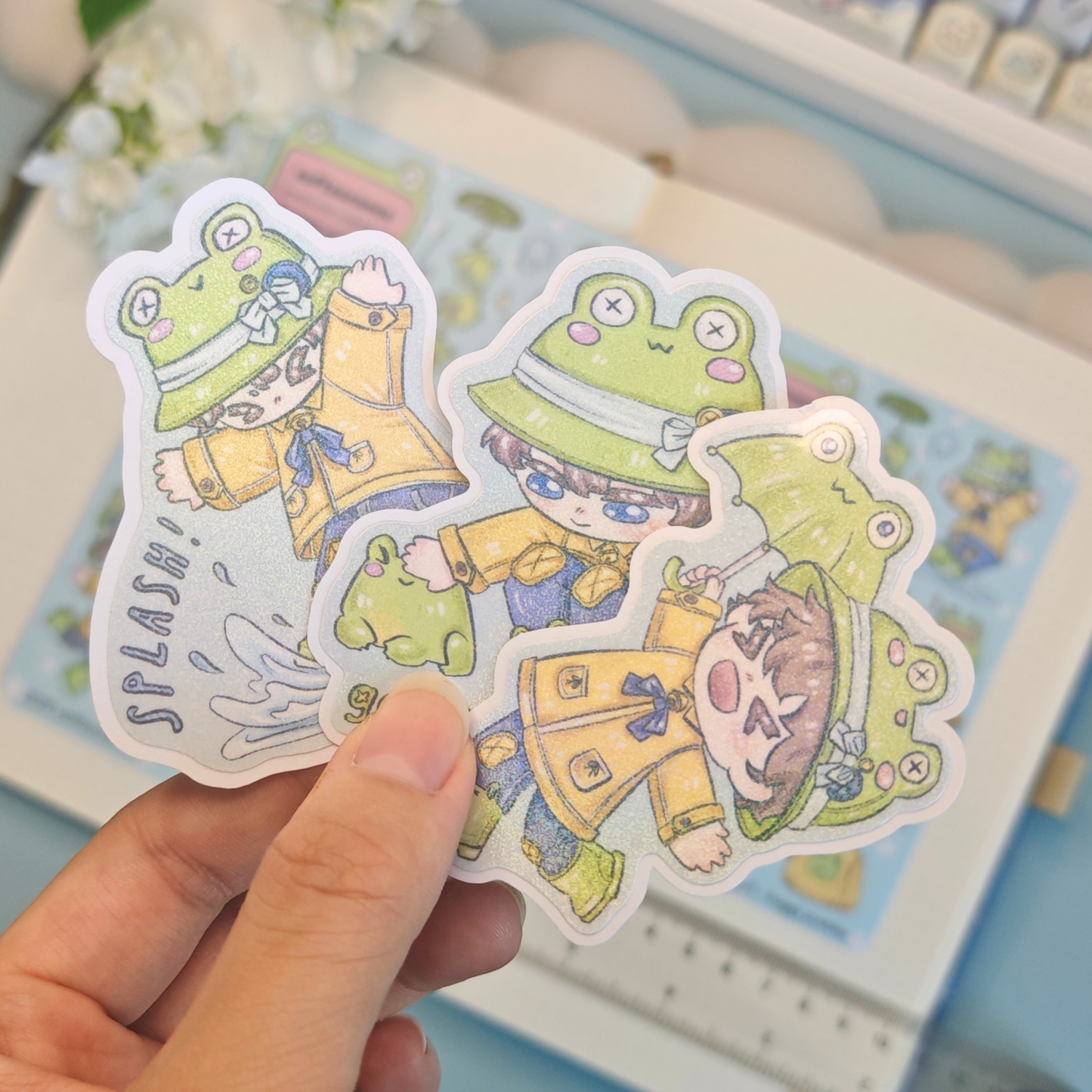 froggy puddles holo sticker -pic/pt1