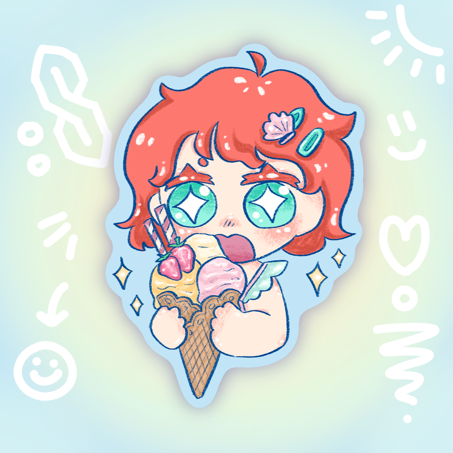 beach day holo stickers - pic/pt1