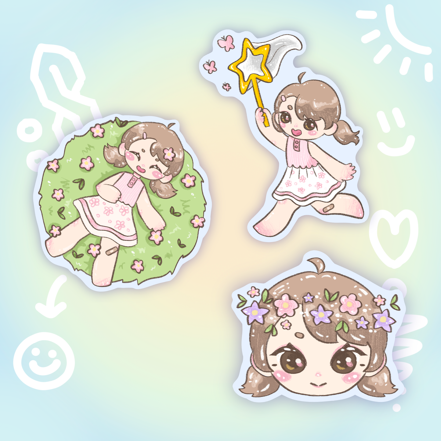 garden joy holo stickers - pic/pt1