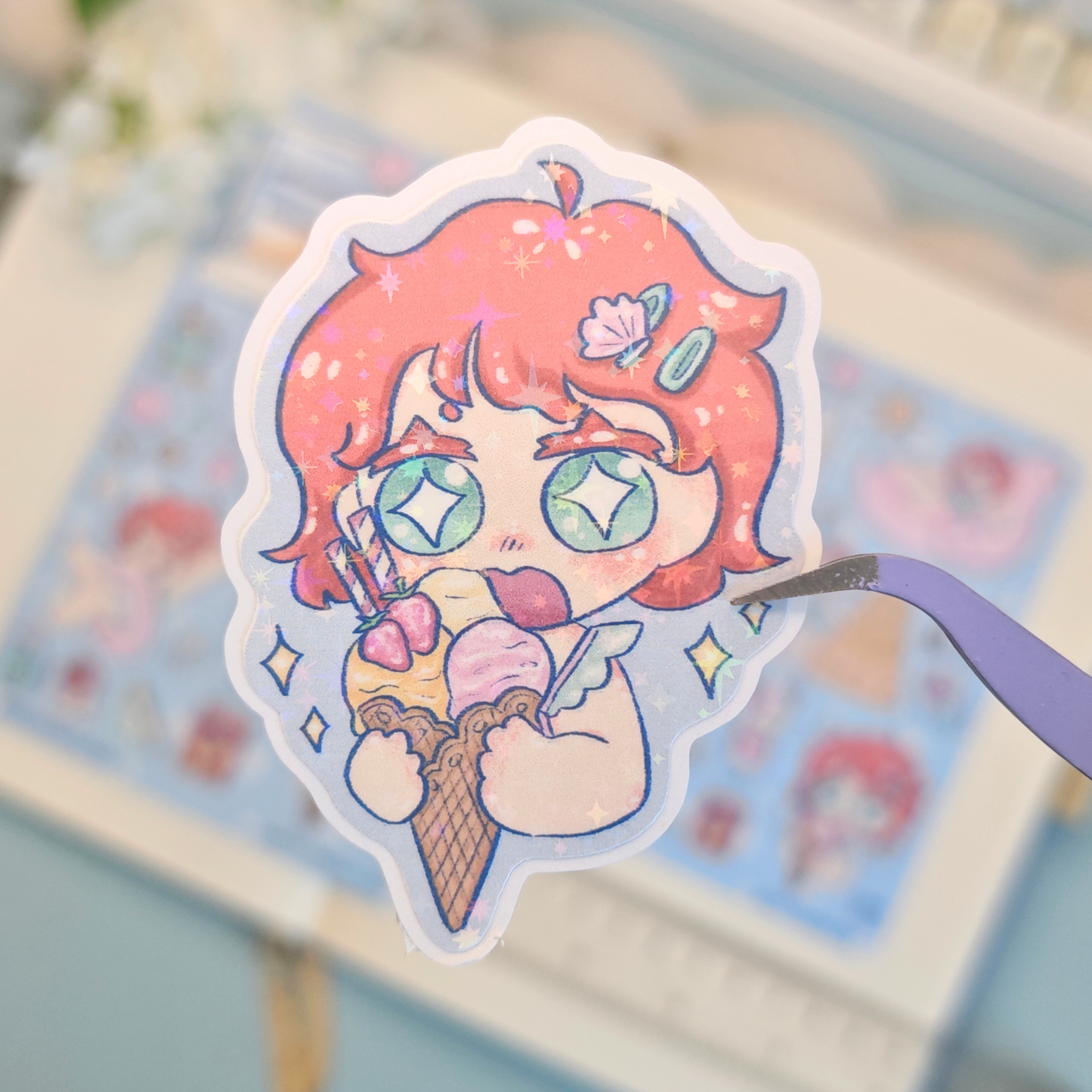 beach day holo stickers - pic/pt1