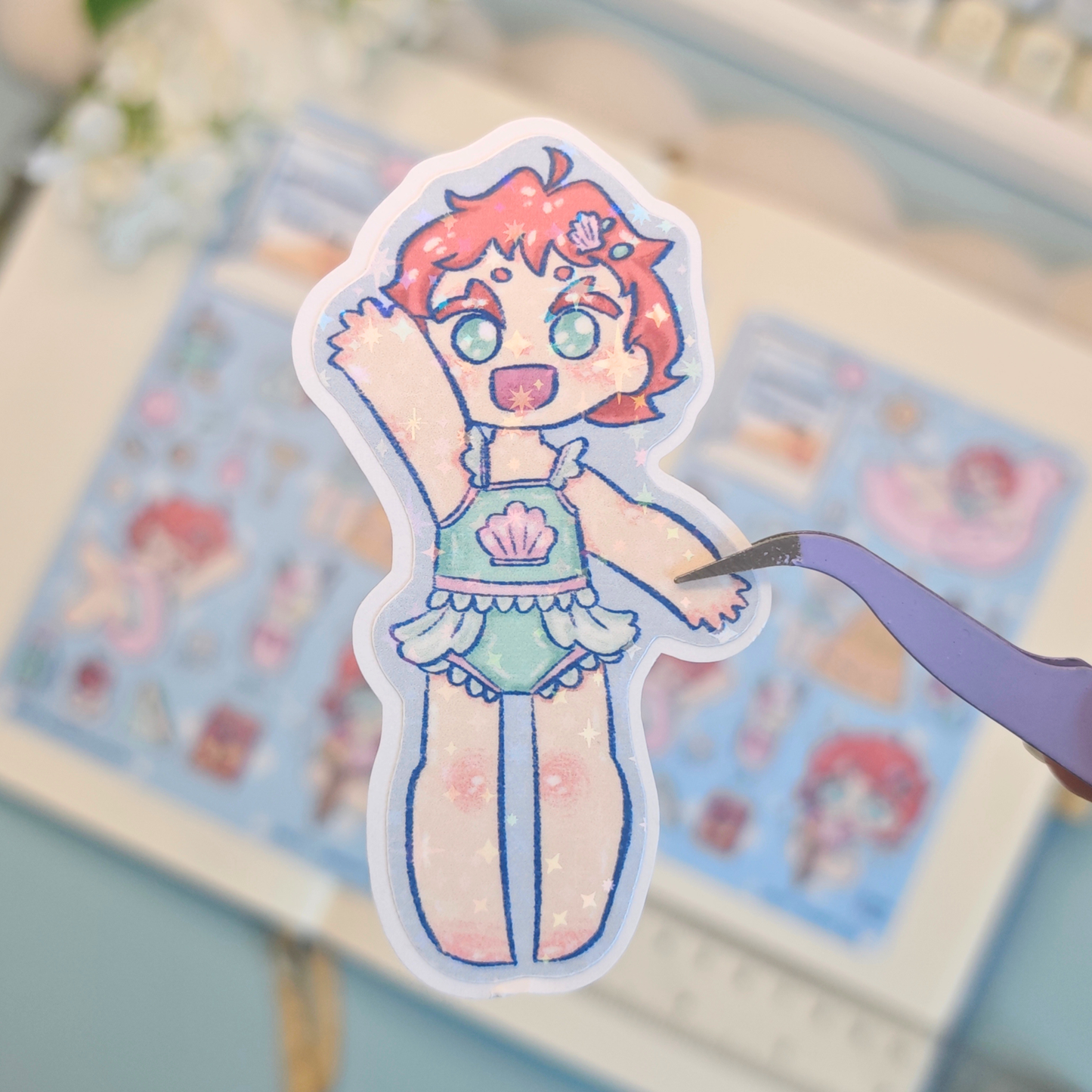 beach day holo stickers - pic/pt1