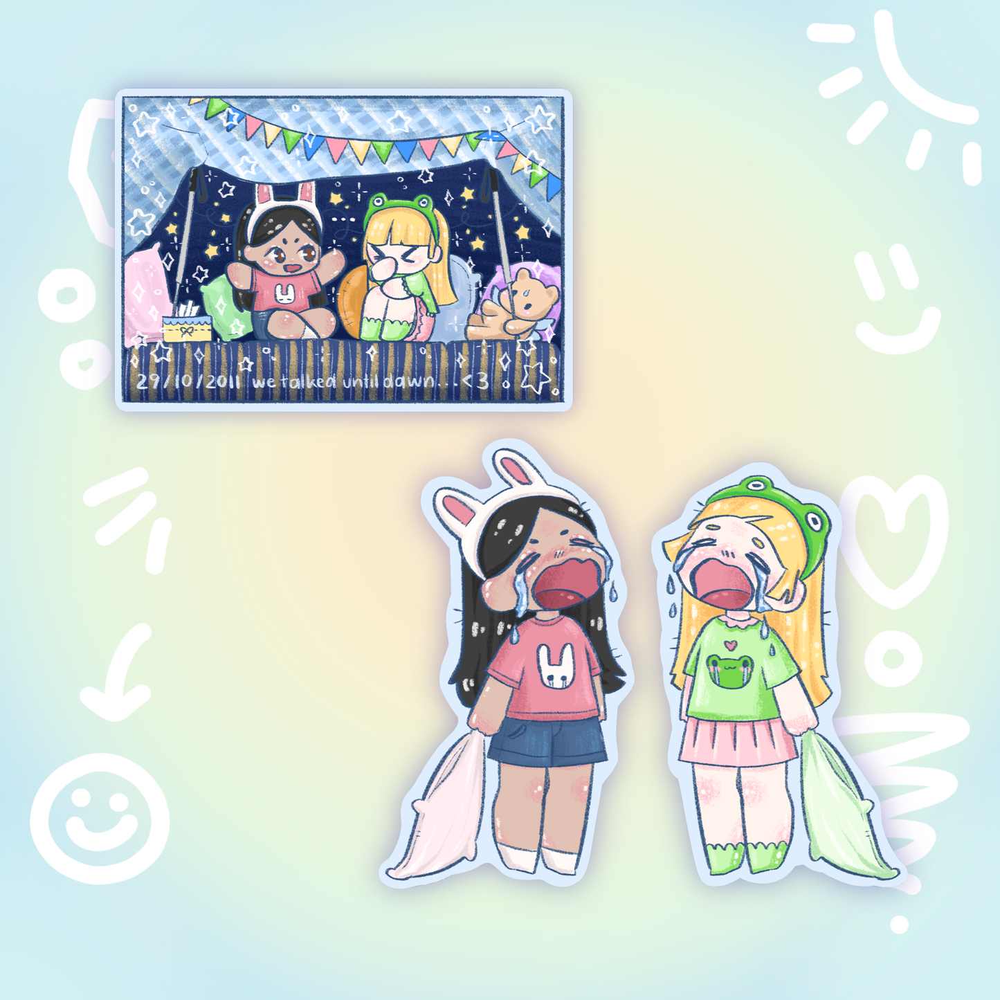 sleepover!! holo stickers - pic/pt1