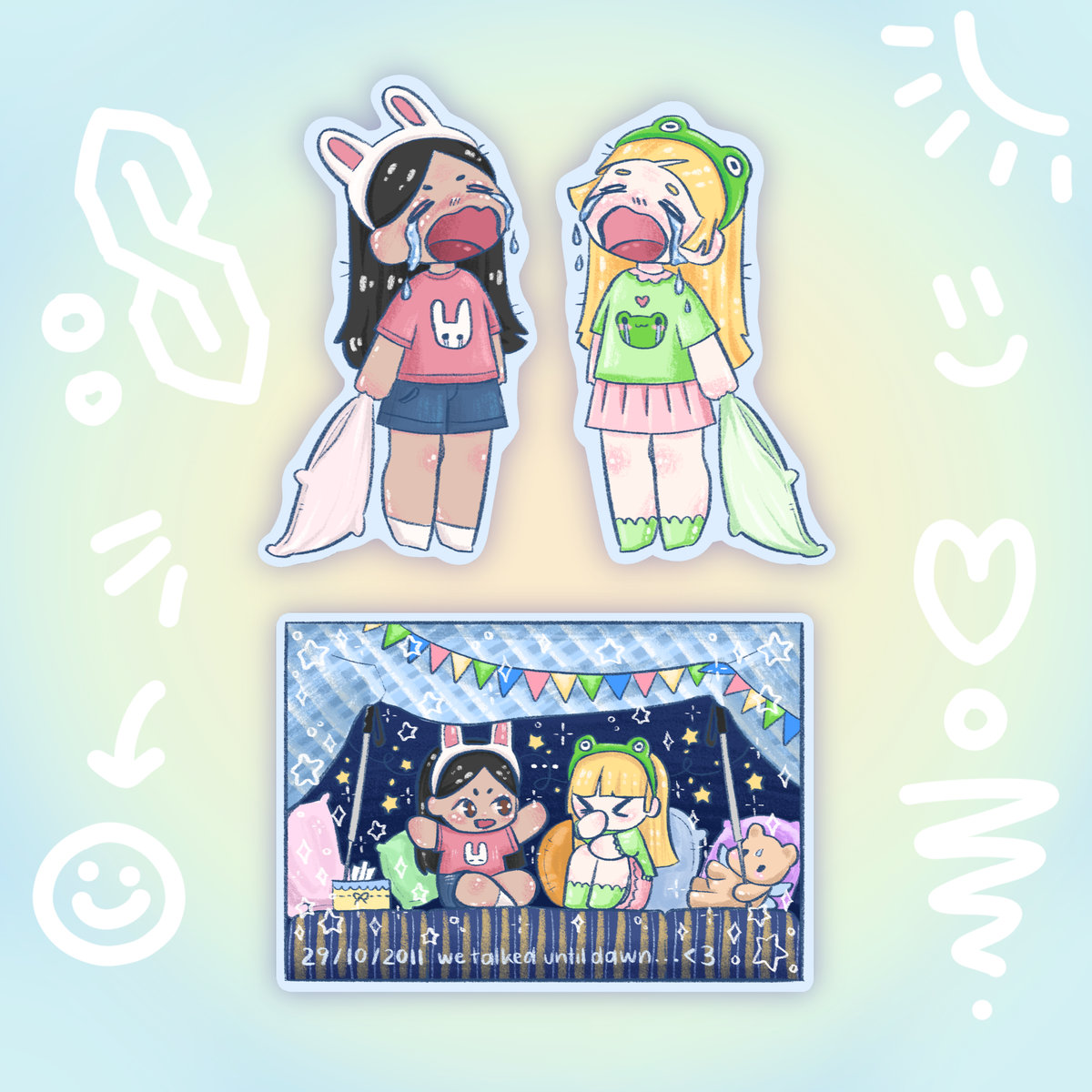 sleepover!! holo stickers - pic/pt1